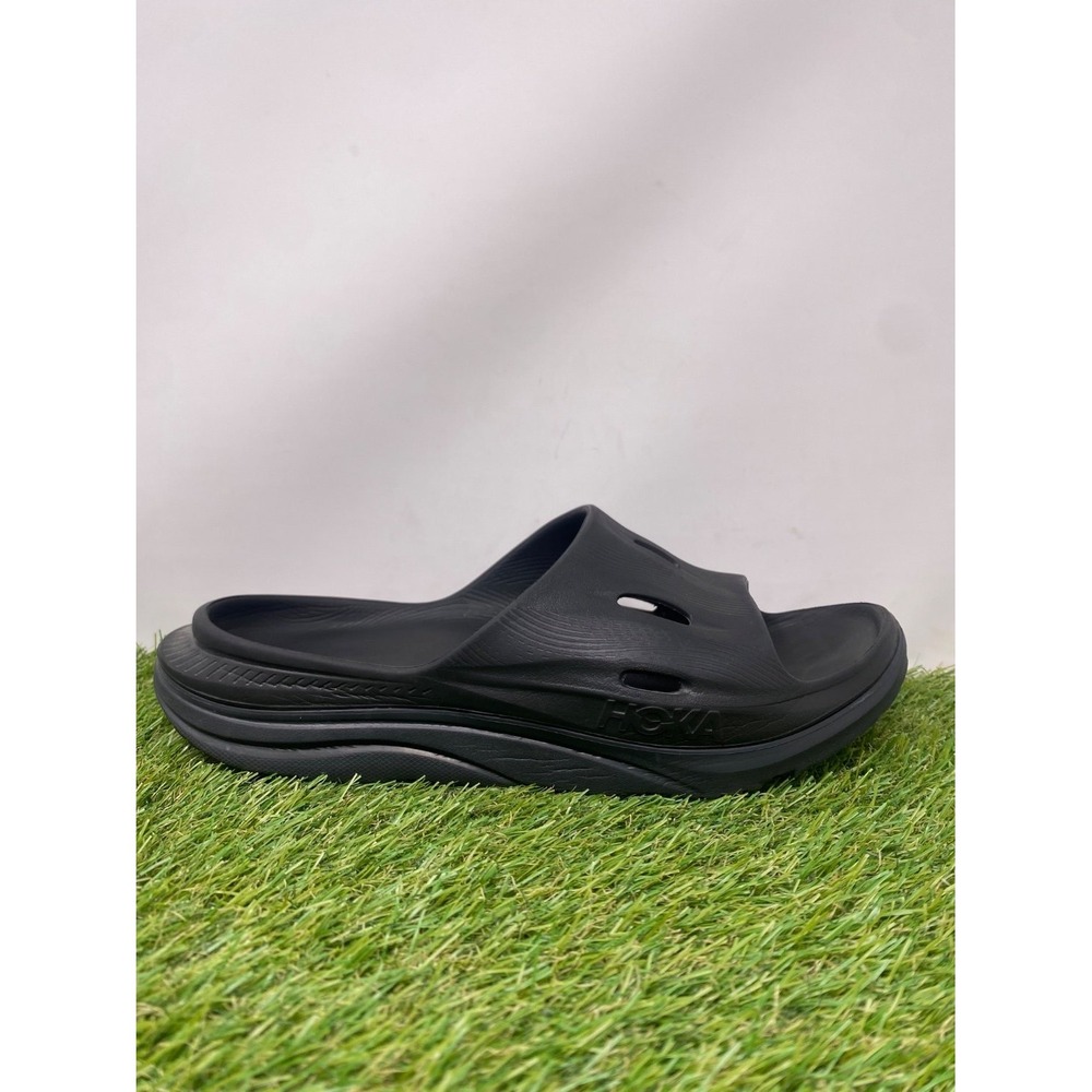 Hoka Ora Recovery Slide 3 Black Sandals Men's Size 12 Slip-On Comfort Gym